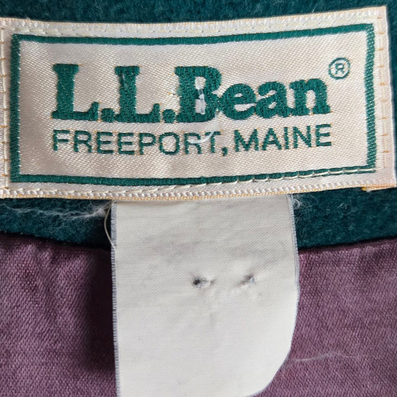 80s Vintage L.L. Bean Teal Green Wool Double-Breasted Overcoat Pea Coat Size XL - Picture 3 of 13